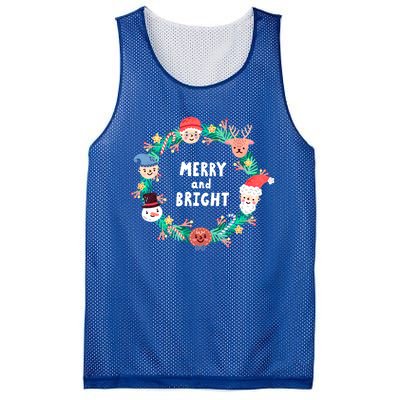 Merry And Bright Christmas Xmas Family Holidays Gift Gift Mesh Reversible Basketball Jersey Tank