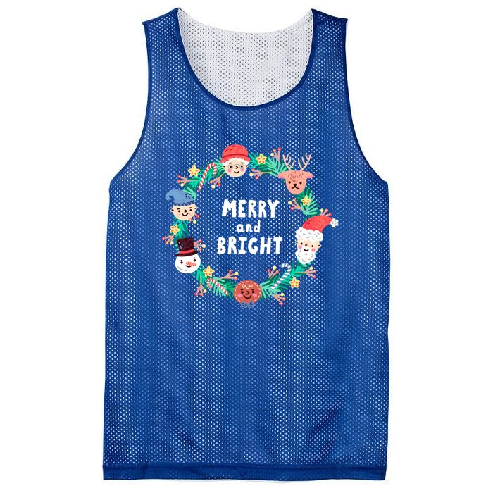 Merry And Bright Christmas Xmas Family Holidays Gift Gift Mesh Reversible Basketball Jersey Tank