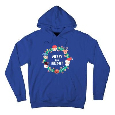 Merry And Bright Christmas Xmas Family Holidays Gift Gift Tall Hoodie