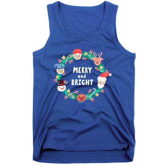 Merry And Bright Christmas Xmas Family Holidays Gift Gift Tank Top