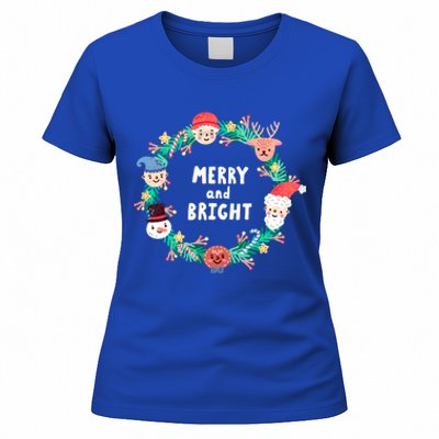 Merry And Bright Christmas Xmas Family Holidays Gift Gift Women's T-Shirt