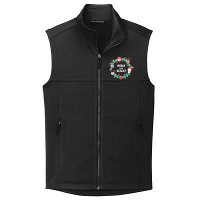 Merry And Bright Christmas Xmas Family Holidays Gift Gift Collective Smooth Fleece Vest