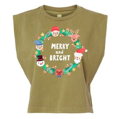 Merry And Bright Christmas Xmas Family Holidays Gift Gift Garment-Dyed Women's Muscle Tee