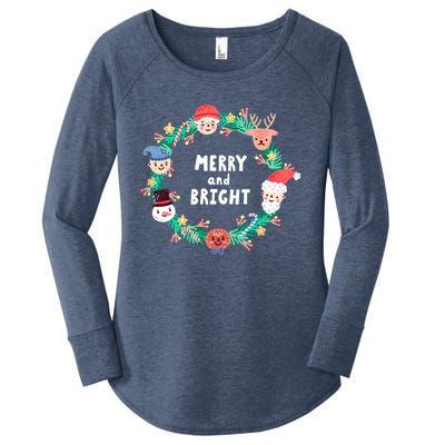 Merry And Bright Christmas Xmas Family Holidays Gift Gift Women's Perfect Tri Tunic Long Sleeve Shirt