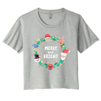 Merry And Bright Christmas Xmas Family Holidays Gift Gift Women's Crop Top Tee