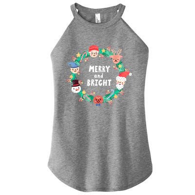 Merry And Bright Christmas Xmas Family Holidays Gift Gift Women's Perfect Tri Rocker Tank