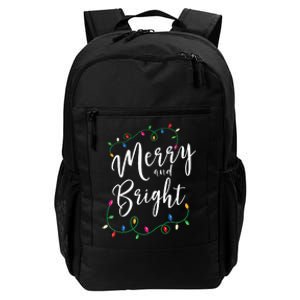 Merry and Bright Christmas Lights Xmas Holiday Family Match Daily Commute Backpack