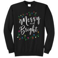 Merry and Bright Christmas Lights Xmas Holiday Family Match Tall Sweatshirt