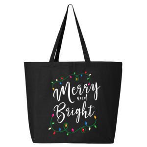 Merry and Bright Christmas Lights Xmas Holiday Family Match 25L Jumbo Tote