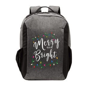 Merry and Bright Christmas Lights Xmas Holiday Family Match Vector Backpack