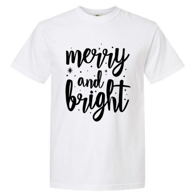 Merry And Bright Festive Christmas Holiday Garment-Dyed Heavyweight T-Shirt