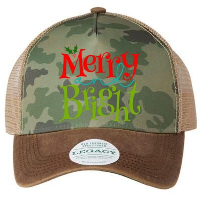 Merry And Bright Christmas Holiday Festive Legacy Tie Dye Trucker Hat