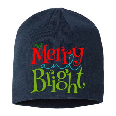 Merry And Bright Christmas Holiday Festive Sustainable Beanie