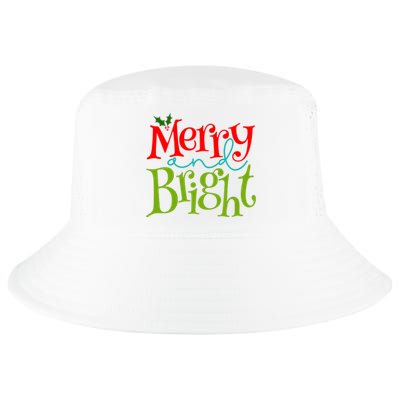 Merry And Bright Christmas Holiday Festive Cool Comfort Performance Bucket Hat