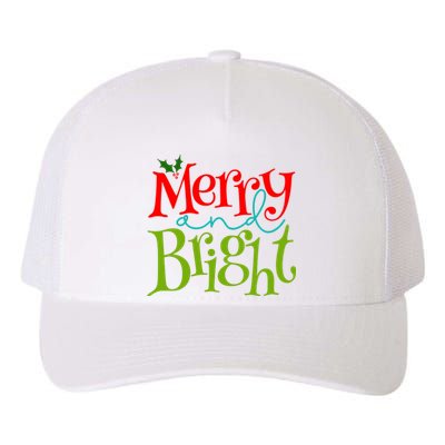 Merry And Bright Christmas Holiday Festive Yupoong Adult 5-Panel Trucker Hat