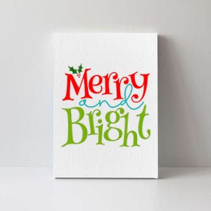 Merry And Bright Christmas Holiday Festive Canvas