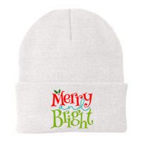 Merry And Bright Christmas Holiday Festive Knit Cap Winter Beanie