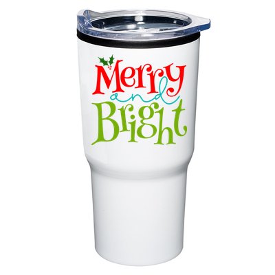 Merry And Bright Christmas Holiday Festive Tumbler