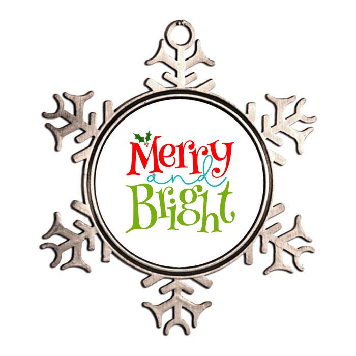 Merry And Bright Christmas Holiday Festive Metallic Star Ornament