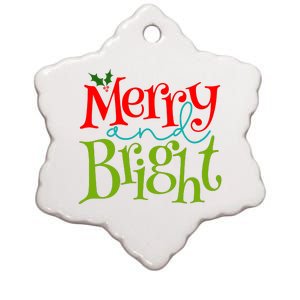 Merry And Bright Christmas Holiday Festive Ceramic Star Ornament