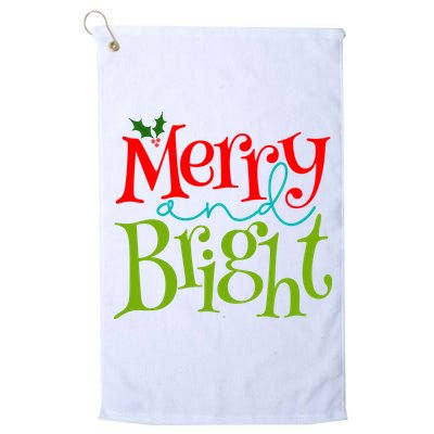 Merry And Bright Christmas Holiday Festive Golf Towel