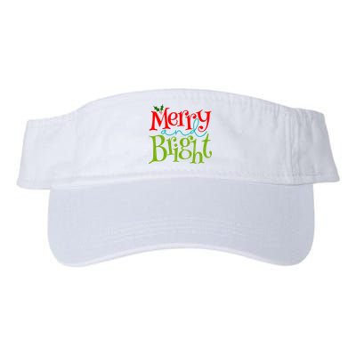 Merry And Bright Christmas Holiday Festive Valucap Bio-Washed Visor