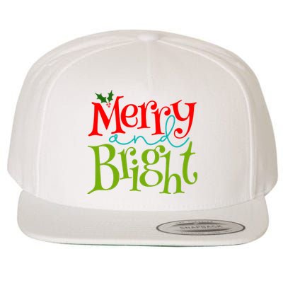 Merry And Bright Christmas Holiday Festive Wool Snapback Cap