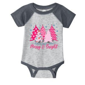 Merry and Bright Pink Christmas Tree Pink Christmas Costume Infant Baby Jersey Bodysuit