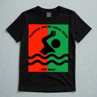 Montgomery Alabama Brawl Swim Team Graphic Tee Top T-Shirt