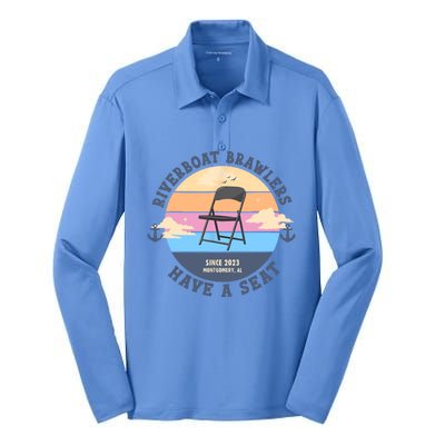 Montgomery Alabama Boat Fight Riverboat Brawl Folding Chair Silk Touch Performance Long Sleeve Polo