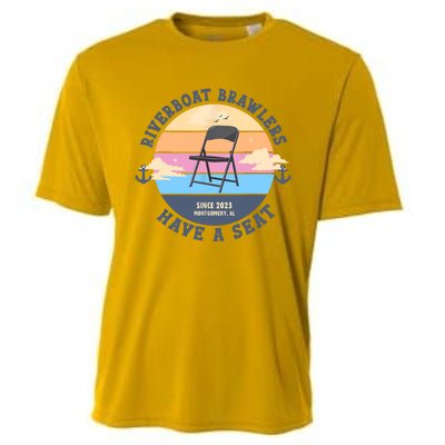 Montgomery Alabama Boat Fight Riverboat Brawl Folding Chair Cooling Performance Crew T-Shirt