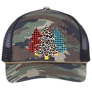 Merry And Bright Tree Bufallo Plaid Family Christmas Retro Rope Trucker Hat Cap