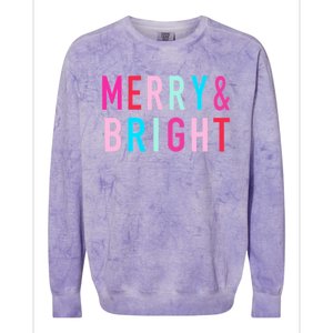 Merry And Bright Christmas Cute Gift Colorblast Crewneck Sweatshirt