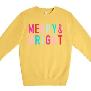 Merry And Bright Christmas Cute Gift Premium Crewneck Sweatshirt