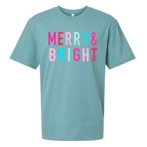 Merry And Bright Christmas Cute Gift Sueded Cloud Jersey T-Shirt