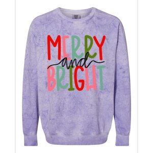 Merry And Bright Christmas Cute Meaningful Gift Colorblast Crewneck Sweatshirt