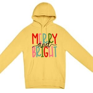 Merry And Bright Christmas Cute Meaningful Gift Premium Pullover Hoodie