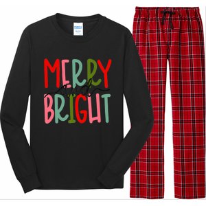 Merry And Bright Christmas Cute Meaningful Gift Long Sleeve Pajama Set