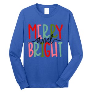 Merry And Bright Christmas Cute Meaningful Gift Long Sleeve Shirt