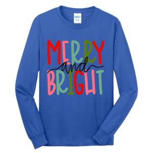 Merry And Bright Christmas Cute Meaningful Gift Tall Long Sleeve T-Shirt