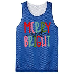 Merry And Bright Christmas Cute Meaningful Gift Mesh Reversible Basketball Jersey Tank