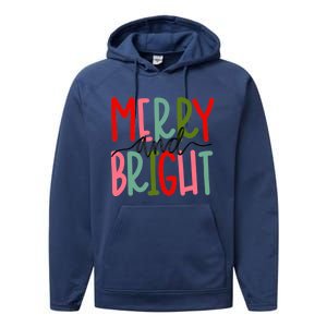 Merry And Bright Christmas Cute Meaningful Gift Performance Fleece Hoodie