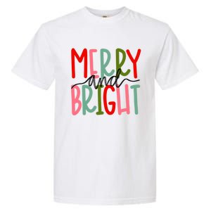 Merry And Bright Christmas Cute Meaningful Gift Garment-Dyed Heavyweight T-Shirt