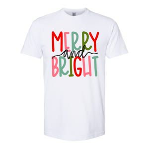 Merry And Bright Christmas Cute Meaningful Gift Softstyle CVC T-Shirt