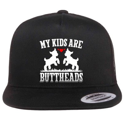 My Are Buttheads Funny Goat Lover Goat Mom Farmer Meaningful Gift Flatbill Hat