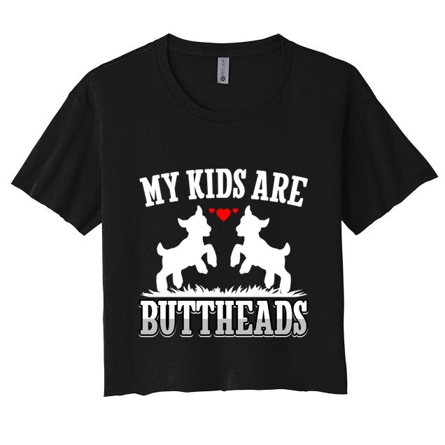 My Are Buttheads Funny Goat Lover Goat Mom Farmer Meaningful Gift Crop Top