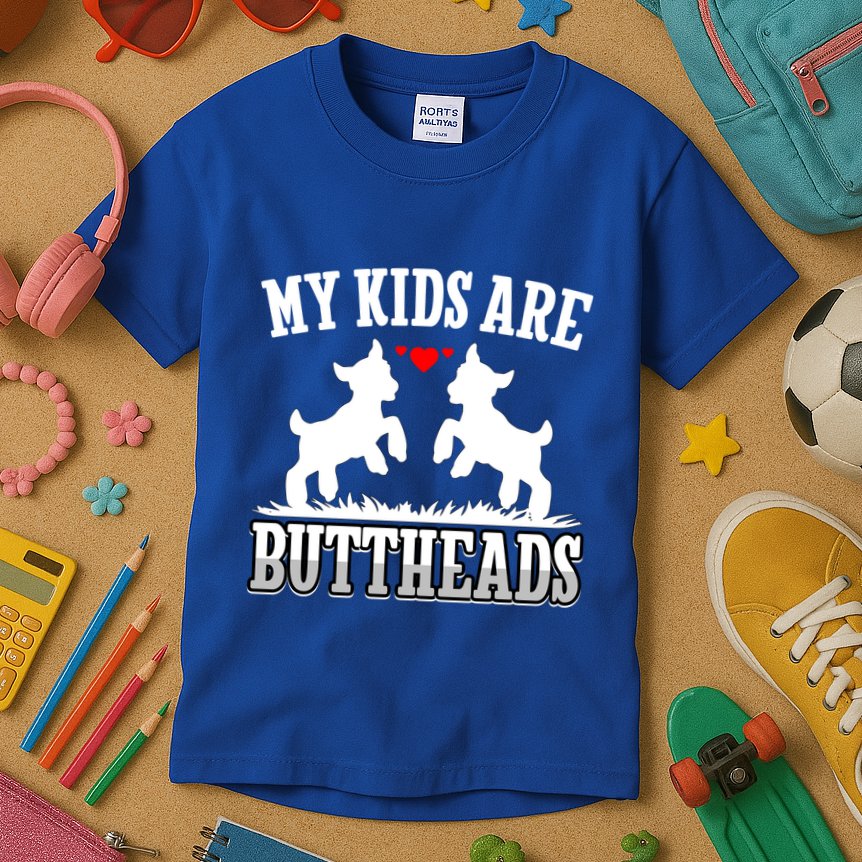 My Are Buttheads Funny Goat Lover Goat Mom Farmer Meaningful Gift Kids T-Shirt