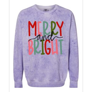 Merry And Bright Christmas Colorblast Crewneck Sweatshirt