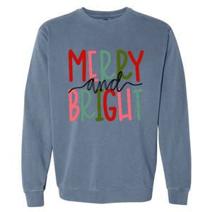 Merry And Bright Christmas Garment-Dyed Sweatshirt