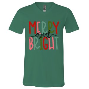 Merry And Bright Christmas V-Neck T-Shirt